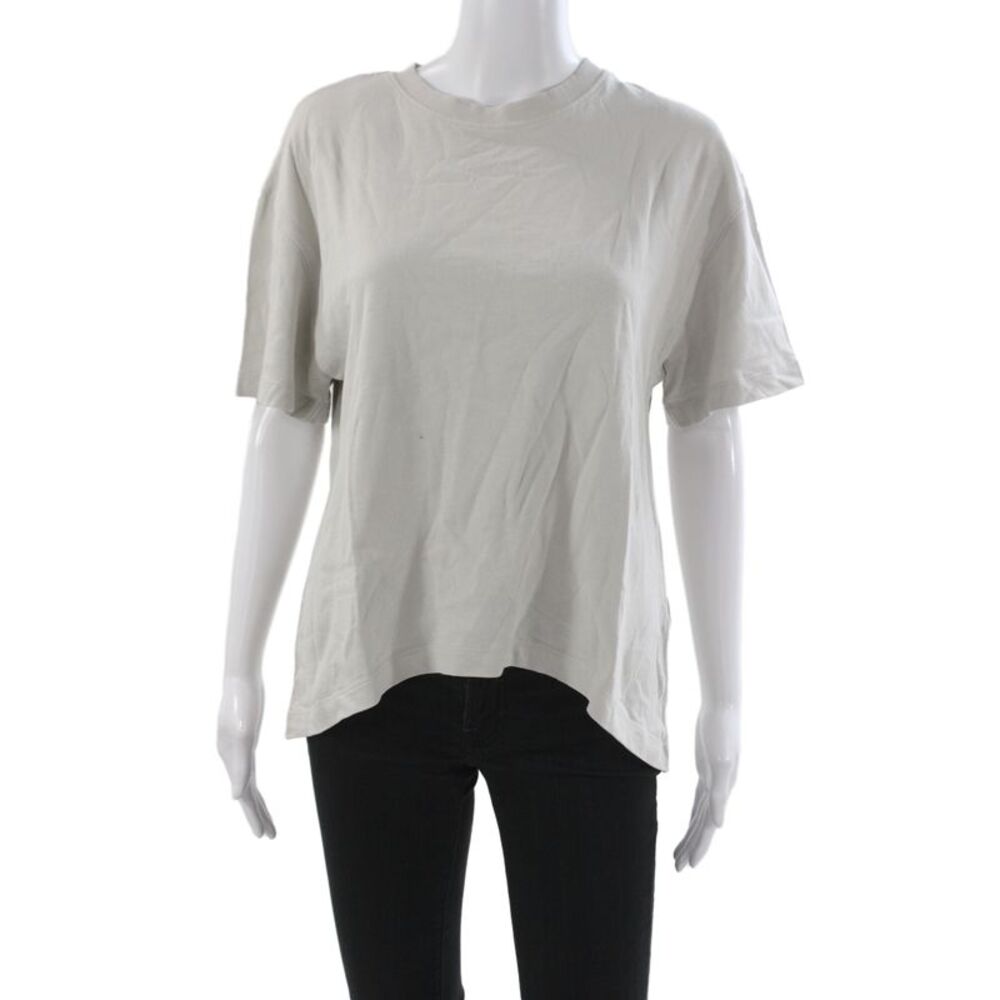 Zara Women Basic Gray Cotton Crew Neck Short Sleeve T-Shirt Size M